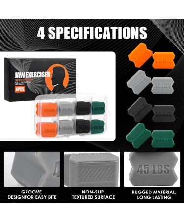 Pack of 8 Silicone Jawline Trainer - Jawline Trainer with 4 Resistance Levels Jaw Exerciser for Men Women Powerful Jaw Trainer for Beginners Advanced and Advanced Users - Buy Online on GoSupps.com