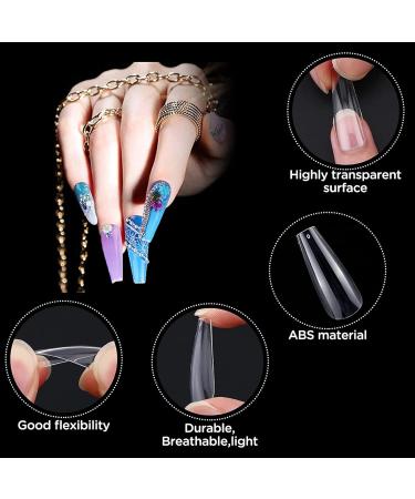 Buy ijizuo 120 Pieces Acrylic Nail Tips - Long Coffin Ballerina & Natural Nail Tips with Clear Box - Perfect for Gel Nail Art - 10 Sizes Available - International Shipping - Buy Online on GoSupps.com