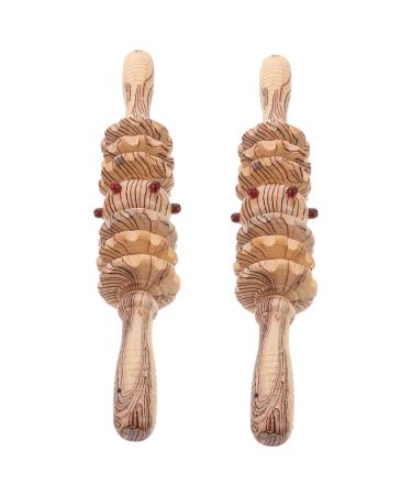 Lurrose portable massage device-Tools 2 pieces of wood massage tab Hand massage device-wood--massager wood-foot roller trigger point massage tab abdominal roller massage device hand tools