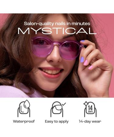 Gya Labs Nail Stickers - 20 Pcs Semi Cured Gel Strips for Long Lasting Nail Art - Classic Mystical Stick on Nails for Women - Buy Online on GoSupps.com