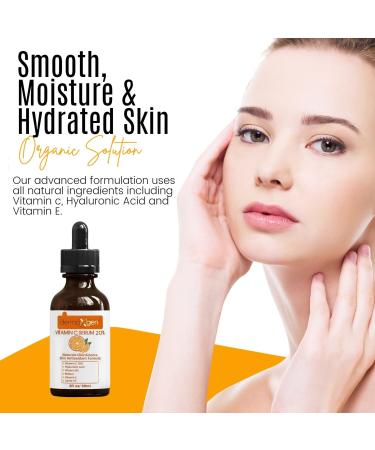 20% Vitamin C Serum with Hyaluronic Acid & Retinol - Organic Anti-Aging Moisturizer for Youthful Skin (2 FL OZ - Buy Online on GoSupps.com