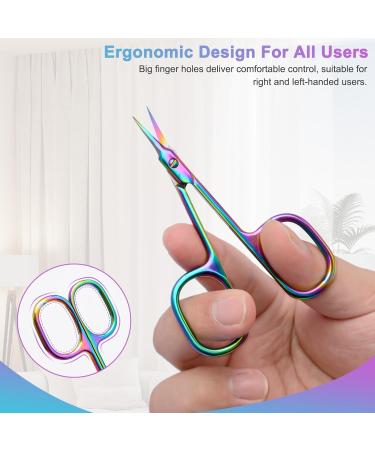 CGBE Professional Nail Smoke Scissors - Curved Tip Extra Sharp Stainless Steel for Cuticle Eyebrows & Eyelashes - Multicolored Design - Buy Online on GoSupps.com