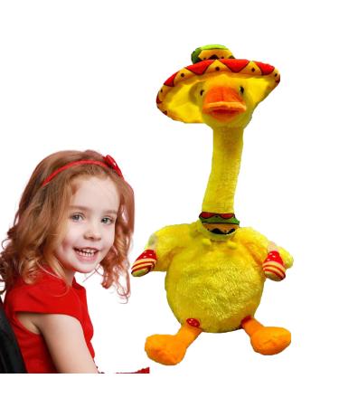 Dancing Duck Toy: Talking Singing Duck Plush & Interactive Toy Repeating What you Say and Dance for Endless Fun & Entertainment Christmas and Decoration Piece USB Rechargeable Yellow Golden Quacker
