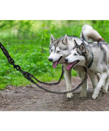 DDSCOLOUR Double Dog Leash Coupler No Tangle 360 Swivel Reflective Double Lead Dual Two Dog Lead Splitter fo Fits Small Medium Large Dogs 30 inch(Diameter:0.8-1.2cm) Black 0.39"(1.0cm) Black - Buy Online on GoSupps.com