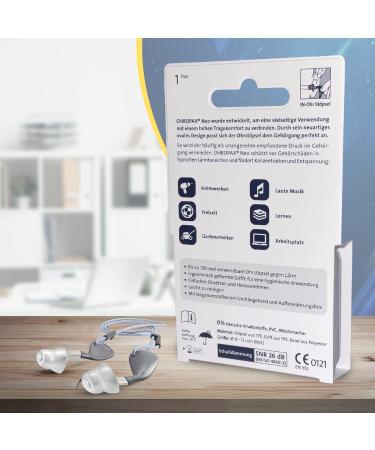 Ohropax Neo Earplugs - Reusable Hearing Protection - Size M/L - Noise Reduction - 150 Uses - International Shipping Available - Buy Online on GoSupps.com
