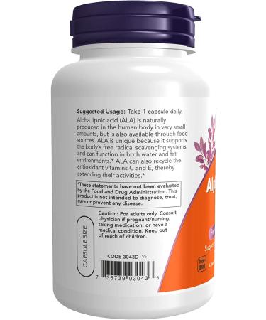 Now Foods Alpha Lipoic Acid 250 mg - 120 Veg Capsules | Antioxidant Support - Buy Online on GoSupps.com