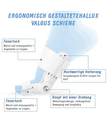 Meiegou Hallux Valgus Correction Rail - Adjustable Bunion Relief with Shock Absorber for Left/Right Foot - Buy Online on GoSupps.com