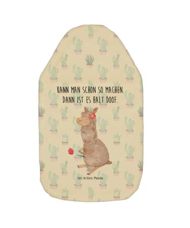 Mr. & Mrs. Panda Warm bottle Alpaka flower - gift hot water bottle with cover heat cushion lama alpaca decor llamas heat bottle cover grain pillow green