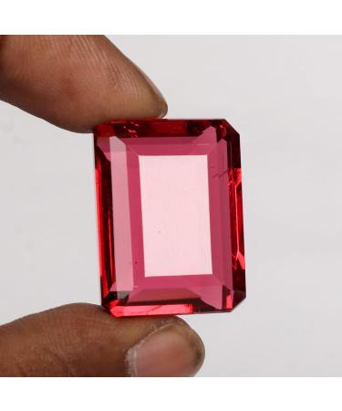 Buy REAL-GEMS 128.50 Ct Pink Tourmaline Healing Crystal Emerald Shaped Gemstone for Wellness & Balance | International Shipping Available - Buy Online on GoSupps.com