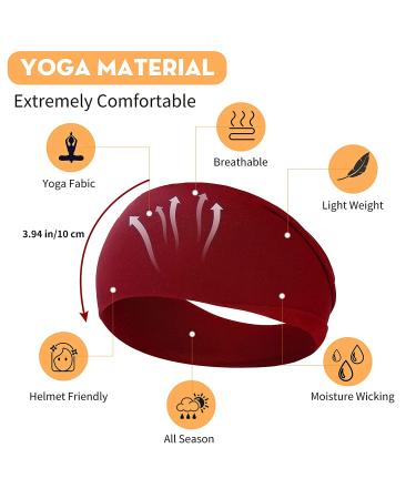 10 Pack Wide Headbands for Women - Non Slip Sweat Bands for Workout, Yoga, Running - Boho Hair Accessories - Solid Colors - Buy Online on GoSupps.com
