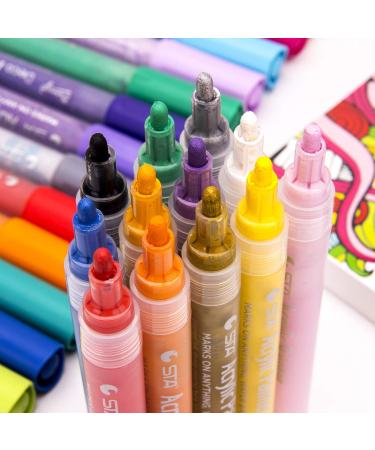 MISULOVE Acrylic Paint Pens - 12 Medium Tip Colors | Waterproof Ink for Rock, Wood, Glass, Metal & Ceramic | DIY Craft Making Supplies - Buy Online on GoSupps.com