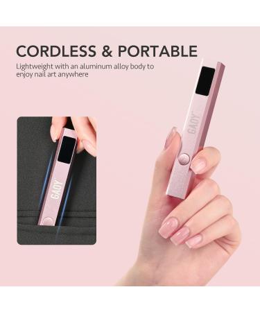 GAOY Cordless Nail Lamp - Mini Handheld UV Light with LCD Display Rechargeable USB Nail Dryer for Gel Nails Fast Curing - Rose Gold - Buy Online on GoSupps.com