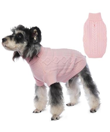 Hjumarayan dog sweater - simple & elegant sweater dog warm dog sweater medium -sized dogs with hole for leash beautiful dog sweater with legs for French bulldog (pink XXL) XXL (breast 70cm back 52cm) pink