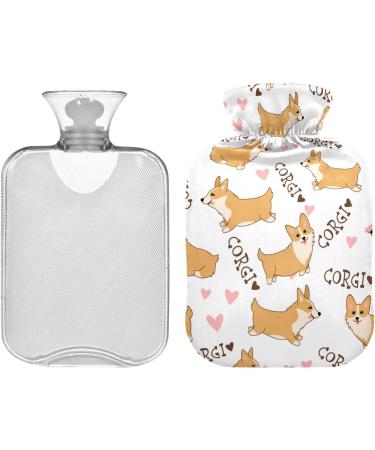 Cartoon Welsh Corgi Heat Bottle with Cover | Pain Relief Hot Water Bag - 1L Warm & Cold Compress Solution - Buy Online on GoSupps.com