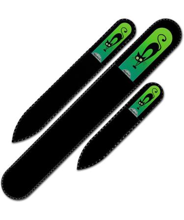 Mont Bleu Set of 3 Cats Crystal Nail Files hand decorated with crystals from Swarovski - Hand Made Czech Tempered Glass Lifetime Guaranty Fern Green - Buy Online on GoSupps.com