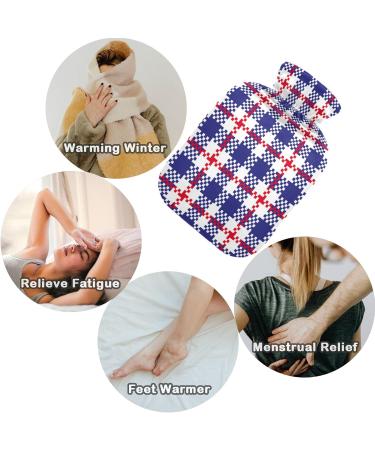 Buy Naanle Plaid American Hot Water Bottle 1L | Pain Relief & Warmth for Bed Hands & Feet | Transparent Bag Included - Buy Online on GoSupps.com