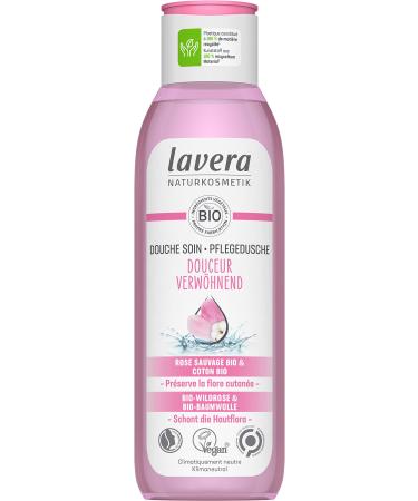 lavera lavera Gentle Shower Care - Natural cosmetics - vegan - certified - shower gel - With organic wild rose and organic cotton - Biodegradable formulas without mineral oils - 250ml