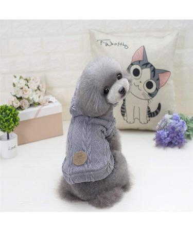 Warm Dog Sweater with Hat - Classic Gray Wool Hoodie for Small & Medium Dogs | Cozy Winter Turtleneck Fleece - Perfect Pet Clothes - Buy Online on GoSupps.com
