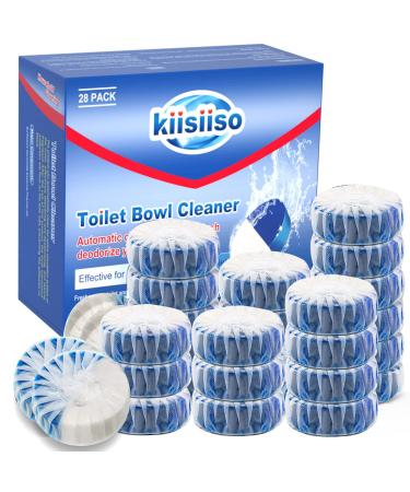 KIISSIISO Toilet Bowl Cleaner Tablets,Automatic Toilet Tank Cleaners 28 PACK,Ultra Clean Toilet Tablets(Blue and White)