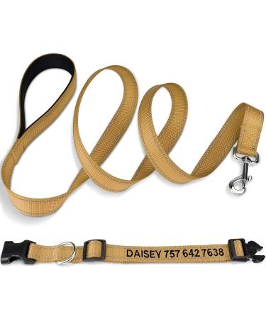 Personalized Reflective Dog Collar & Leash Set - Tagme 1.5m Double-Sided Khaki for Small Dogs - Buy Online on GoSupps.com