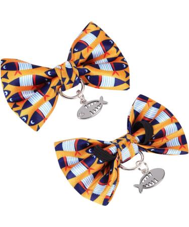 Blueberry Pet Handmade Bow Tie Cat Collar with Safety Breakaway Feature - Navy Blue - 9-13 Neck - Buy Online on GoSupps.com
