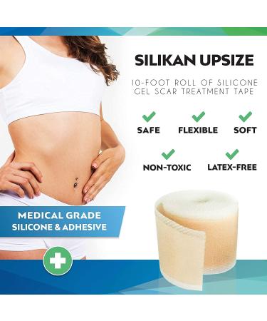 Silikan Upsize Gel Scar Silicone Tape - Medical Grade Keloid Scar Strips for Fast Breast Tissue Recovery - Extra Long Roll Sheets - Buy Online on GoSupps.com