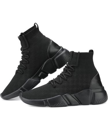 Santiro Men's Breathable Knit Slip On Sneakers - Size 10, All Black - Buy Online on GoSupps.com