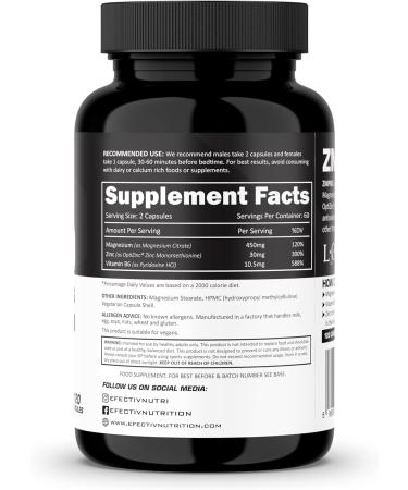 Efectiv Sports ZM PRO | Blend of Zinc Magnesium and Vitamin B6 | Supports and Maintains Testosterone Levels | Reduces Tiredness and Fatigue | 30 Servings | 120 Capsules - Buy Online on GoSupps.com