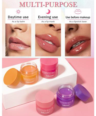 Sleeping Lip Mask Moisturising Lip Mask Overnight Ultra Nourishing Lip Sleeping Mask with Wall Hydrating & Lip Care Treatment Repairs for Women with Dry and Wrinkle Lips-03 3# Grapefruit - Buy Online on GoSupps.com
