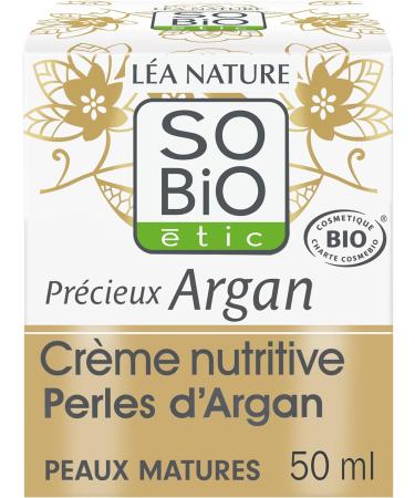  So'Bio tic L A NATURE SO BiO tic| Nourishing Cream Argan Pearls Precious Argan Mature Skin | Intensively Nourished Skin | Firmness & Density | Organic Argan Oil Vegetable Collagen | Made in France | 50 ml - Buy Online on GoSupps.com