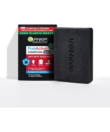 Garnier Pure Active Charcoal Bar - Deep Cleansing Soap for Clear Skin - Buy Online on GoSupps.com