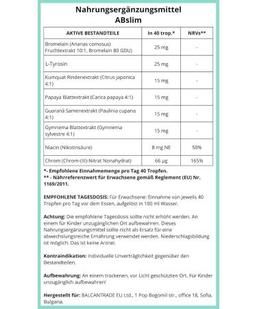 Balkan Trade AB Slim Drop Supplementen 30 ml - Buy Online on GoSupps.com