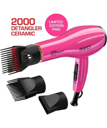 RED by KISS 2000 Detangler Ceramic Dryer with 3 Bonus Piks - Pink Color - Buy Online on GoSupps.com