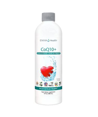 Eniva Health Liquid CoQ10 100mg (16oz) Plus L-Carnitine, Vitamin C, Lecithin Gluten Free. Zero Sugar. Keto Friendly