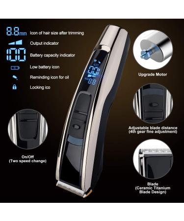 Pamoire Professional Cordless Hair Clippers for Men - Rechargeable Beard Trimmer Grooming Kit with LED Display - Buy Online on GoSupps.com