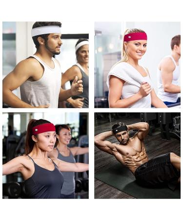 CANIPHA Headbands with Buttons for Face Mask - Wide Nurse Headbands for Men and Women - Ears Protection - Non Slip Hair Band - 5 Pcs Set for Workout, Sports, Running, Yoga - Buy Online on GoSupps.com