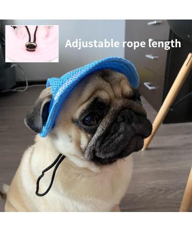 Adjustable Dog Sonnen Hat | Baseball Cap with Ear Holes | Summer Pet Visor for Small Dogs & Cats | Sun Protection & Outdoor Sports - Size L Blue - Buy Online on GoSupps.com