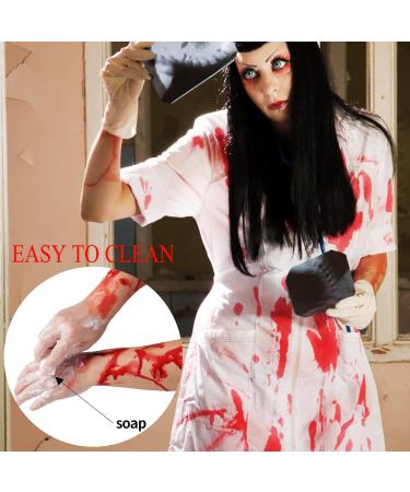 Fake Blood Kit for Halloween - Blood Splatter Costume Makeup for Zombie Vampire & Monster Cosplay | Includes 2.1Oz Spray 30g Gel & Sponges - Buy Online on GoSupps.com