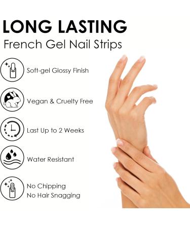 Semi Cured Gel Nail Strips 16 Stickers Clear Gel Nail Stickers Soft Self-Adhesive Nail Wrap Clear Colour Gel Nail Polish Strips Manicure Stickers Set (Clear) - Buy Online on GoSupps.com