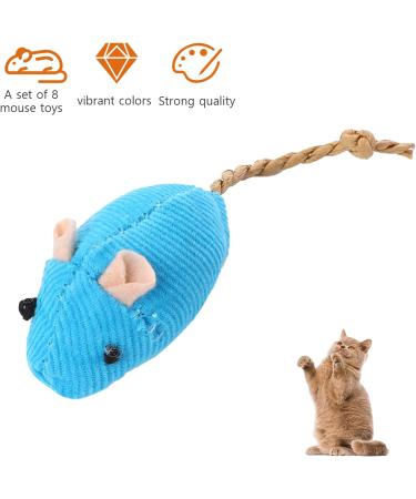 8 Pieces Interactive Plush Cat Mouse Toys - Mint Scented Kitten & Cat Play Mice - Perfect for Engaging Fun! - Buy Online on GoSupps.com