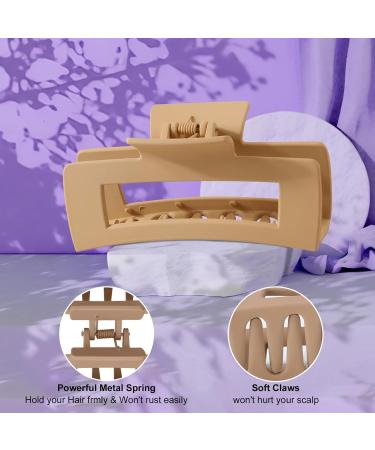 AUSYIWI 8 Pieces Large Square Barrette Barrette Non-Slip Hair Clips for Elegant Girls 11cm - Buy Online on GoSupps.com