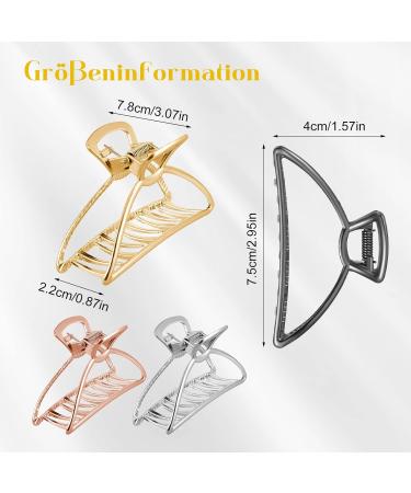 Tonyg-P 4-Pack Metal Hair Clips for Girls - Slipproof Claw Clips & Hairpins for Women - Buy Online on GoSupps.com