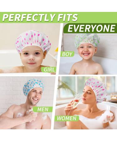 4 Pack Shower Caps for Women/Men Light Weight Plastic Shower Caps for Women UK 30cm Width with Good Quality Elastic Perfect for Use at Home and Spa by MAUZIMRA - Buy Online on GoSupps.com