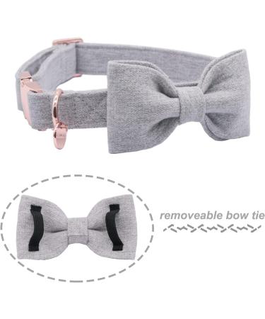 Buy Dogwong Gray Dog Collar with Removable Fly - Comfortable Adjustable Pet Collar for Small & Medium Dogs | Perfect Gift for Girls & Young Dogs (X-Small Pack of 1) - Buy Online on GoSupps.com