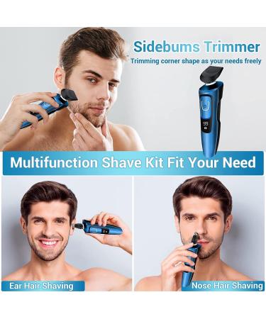 Cordless Men's Electric Razor - Wet/Dry Rechargeable Shaver with Beard/Nose Trimmer - Waterproof & Travel-Friendly - Buy Online on GoSupps.com
