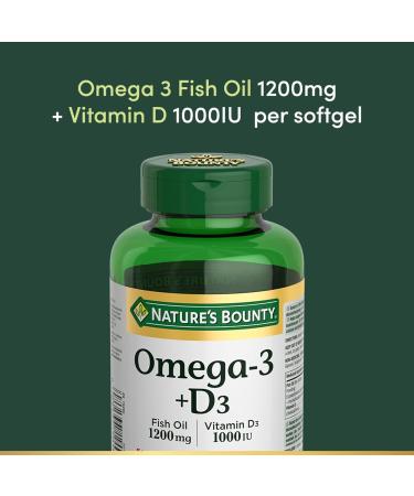 Nature's Bounty Omega-3 + D3 Fish Oil 1200mg / Vitamin D3 1000IU 90 softgels - Buy Online on GoSupps.com