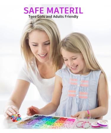 Gionlion 8000 Pcs Bracelet Making Clay Beads Kit - 24 Colors Letter Beads, Spacer Beads, Charms - Jewelry Making Supplies for Teens & Adults - Buy Online on GoSupps.com