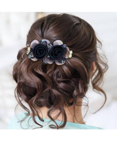 inSowni 5 Pack Glitter Rhinestone French Barrettes with Rose Flower Snap Hair Clips - Women's Accessories - Buy Online on GoSupps.com