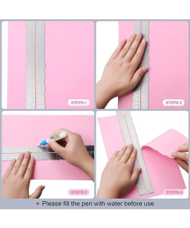 2 Pcs Metal Paper Tearing Ruler Deckle Edge Ruler Craft Ruler for Cutting Paper Stainless Steel 12 Inches Ruler Paper Ripper Tool Irregular Edges Measuring Tool with Water Pen for School Scrapbook - Buy Online on GoSupps.com