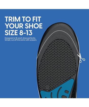 DuetCloud Gel Insoles for Arch Support - Comfortable & Flexible Orthotics for Men & Women - Fit Size 8-13 - Reduces Plantar Fasciitis - Buy Online on GoSupps.com
